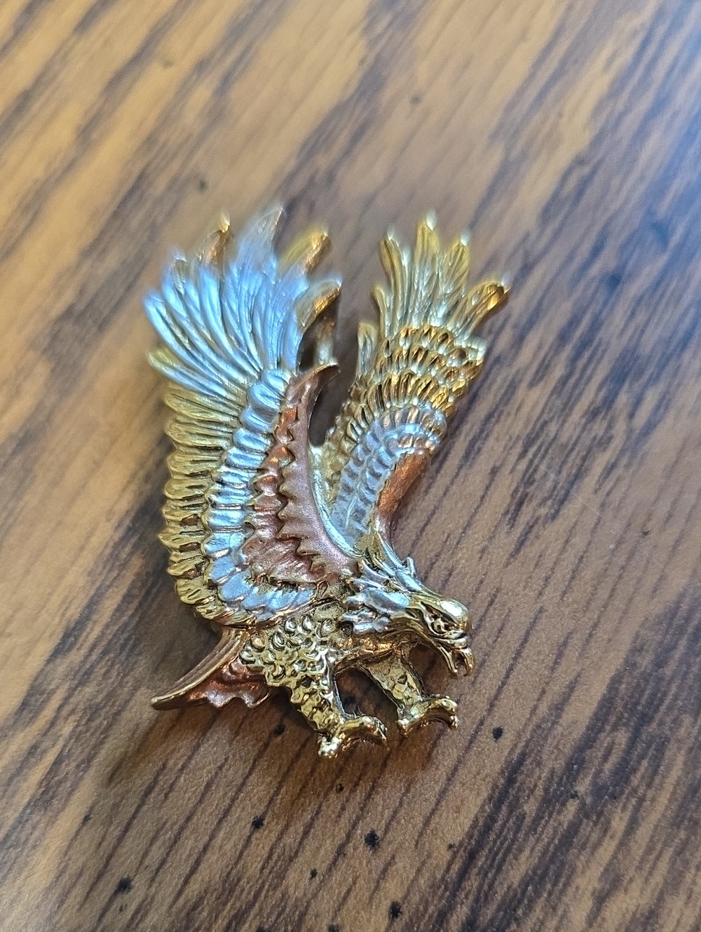 Vintage Multi Tone Eagle Pendant with Metallic Accents